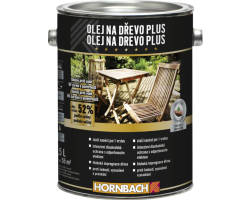 Olej na drevo Plus bezfarebný 2,5 l Olej na drevo Plus bezfarebný 2,5 l