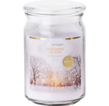 Vonná sviečka v skle s motívom zimnej krajiny