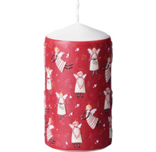 Sviečka s motívmi anjelov a srdiečok