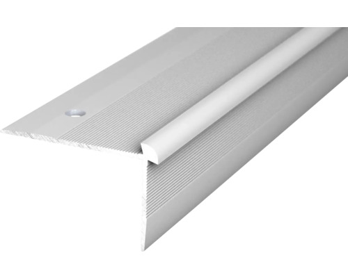 Schodový skrutkovací profil strieborný 39,5 x 25,5 mm, 2,5 m Schodový profil z hliníka s protišmykovým prúžkom