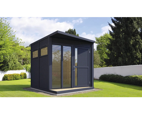 Drevený záhradný domček Bertilo Concept Office antracit 234x225 cm