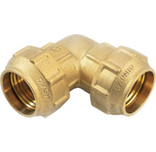 Mosadzná tvarovka s uhlom 90 stupňov pre sanitárne inštalácie