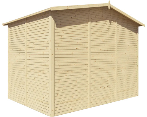 Záhradný domček z dreva so sedlovou strechou