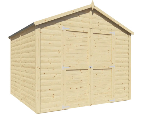 Drevená záhradná búda s dvojkrídlovými dverami