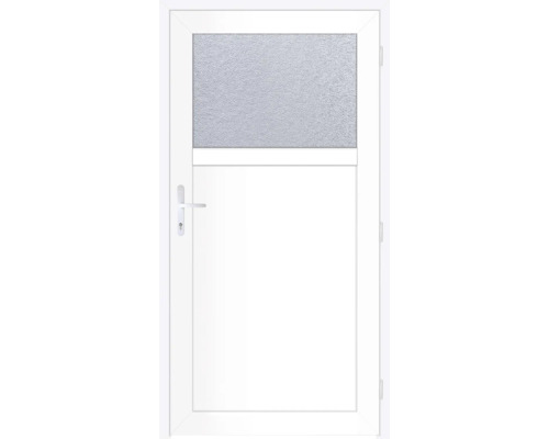Biele vchodové dvere so sklenenou výplňou