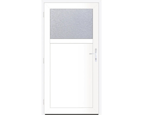 Biele vedľajšie vchodové dvere so sklenenou vložkou