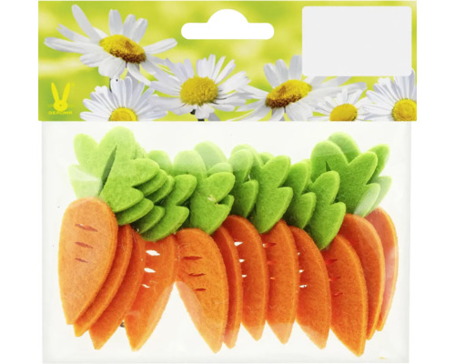 Mrkva plstená 7 cm 12 ks Dekoratívne mrkvy z plsti v balení