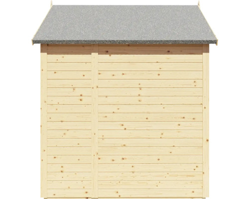 Záhradný domček z dreva s lepenkovou strechou