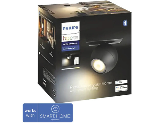 LED bodové svietidlo Philips HUE 50471/30/P6 Buckram 5 W 350 m 2200-6500 K čierne s diaľkovým ovládaním - kompatibilné so SMART HOME by hornbach Produktové balenie bodového svietidla Philips Hue White Ambiance Buckram