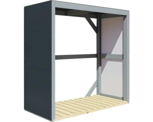 Regál na drevo so zadnou stenou a dnom