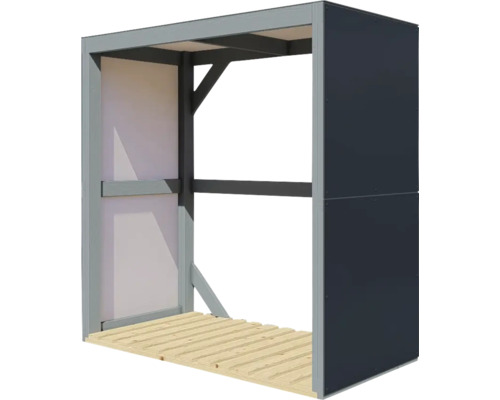 Sklad dreva s podlahou a rámom