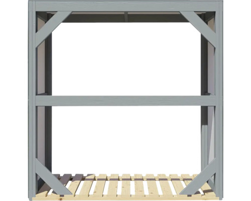 Sklad dreva s dvomi priehradkami a lamelovým roštom