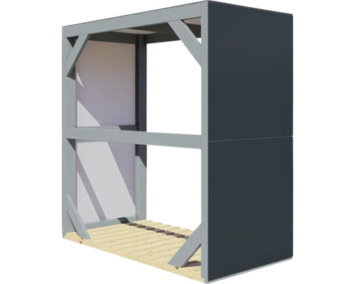 Sklad dreva do záhrady so zadnou stenou