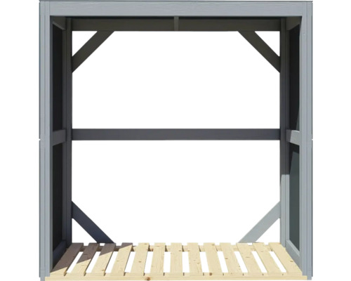 Drevník s drevenou podlahou