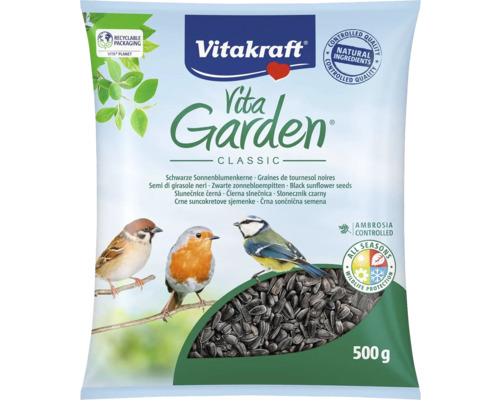 Vitakraft Vita Garden krmivo pre vtáky s čiernymi slnečnicovými semienkami, 500 gramov
