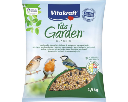Krmivo pre vonkajšie vtáctvo Vita Garden Zimná zmes 1,5 kg Vrecko s krmivom pre vtáky Vitakraft Vita Garden, 1,5 kg