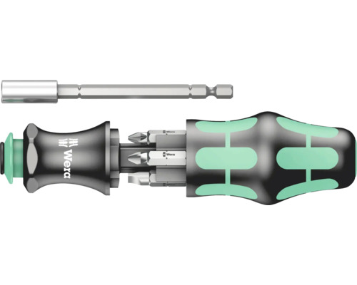 Skrutkovač Wera 1/4" BIT, držiak bitov s hlavou Rapidaptor Kraftform Turbo typ 826 T, 6 dielov