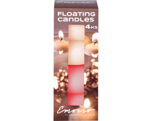 Sviečky plávajúce Emocio 5 cm 4 ks metalické matné mix ružové Balenie štyroch plávajúcich sviečok