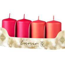 Štyri červené adventné sviečky v balení