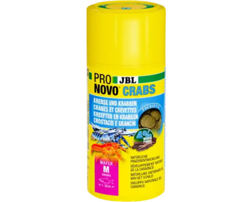 Krmivo pre kraby, raky, krevety JBL ProNovo Crabs Wafer M 100 ml lupienky Krmivo pre kraby JBL Pro Novo Crabs v dóze