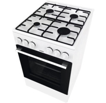 Voľne stojaci plynový sporák so štyrmi varnými zónami a rúrou