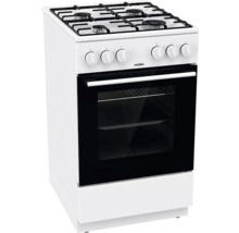 Voľne stojaci plynový sporák s rúrou a štyrmi varnými zónami.