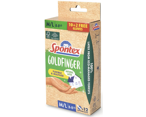 Spontex Goldfinger jednorazové rukavice, veľkosť M/L, 12 kusov