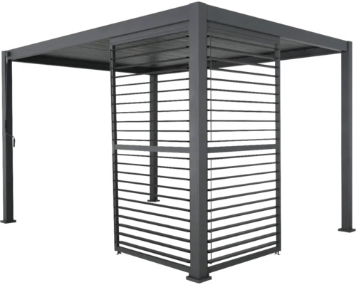 Voľne stojaca pergola s lamelovou stenou