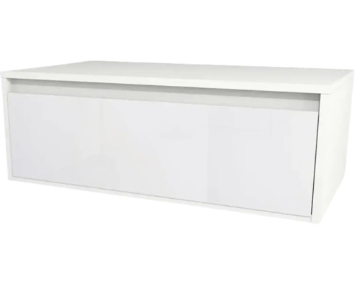 Biela závesná skrinka pod umývadlo do kúpeľne