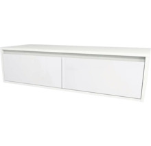 Biela nástenná televízna skrinka s dvomi dvierkami