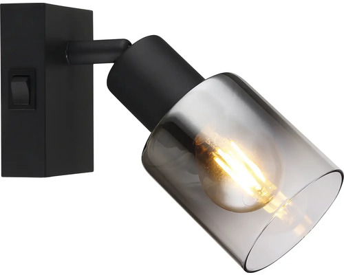 Otočná nástenná lampa so skleneným tienidlom a vypínačom