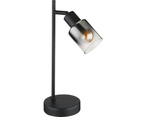 Kovová stolná lampa s priehľadným tienidlom