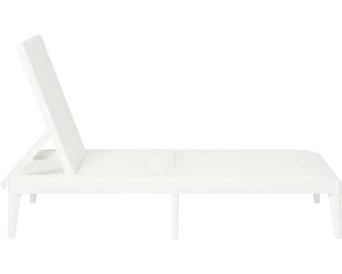 Biele záhradné ležadlo s nastaviteľným operadlom