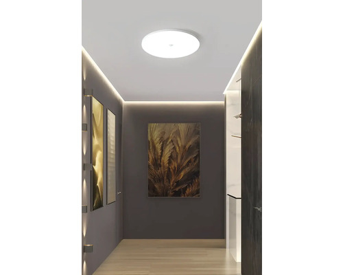 LED stropné svietidlo 20 W 1800 lm 6500 K biele so zvukovým a súmrakovým senzorom Chodba so stropným svietidlom, obrazmi a vstavanými skriňami