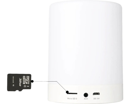 LED stolová lampa RGB 4W s Bluetooth reproduktorom a USB