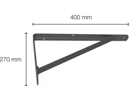 Rohová konzola s rozmermi 400 mm x 270 mm