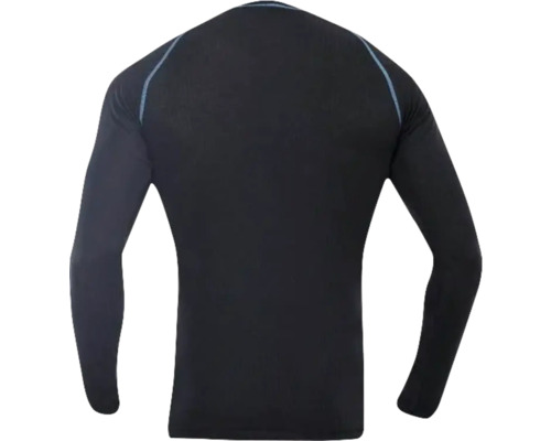 Čierne termo tričko s dlhým rukávom, pohľad zozadu.