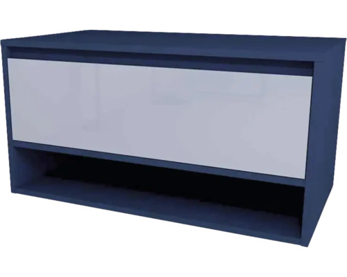 Závesná skrinka s jednou zásuvkou a otvorenou priehradkou