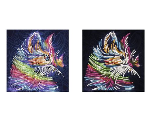 Diamantová maľba s motívom mačky, dva varianty