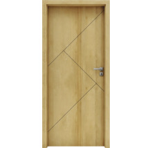 Drevené dvere s geometrickým vzorom a kľučkou