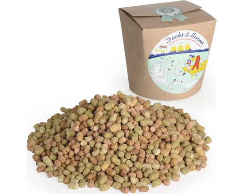 Krmivo pre kačice a labute vedľa balenia