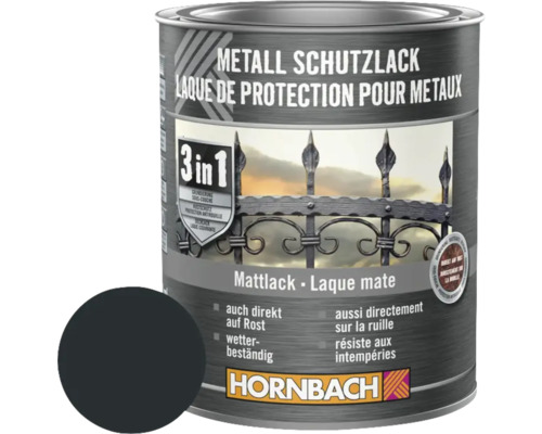 Farba na kov 3v1 HORNBACH 750 ml antracit matná-0