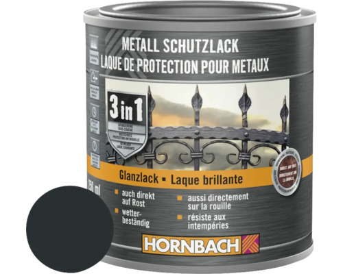 Farba na kov Hornbach 3v1 lesklá 250 ml antracit