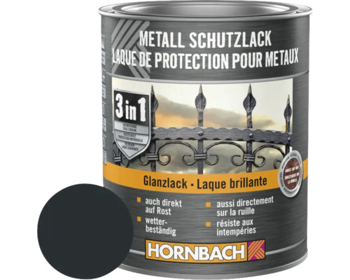 Farba na kov Hornbach 3v1 lesklá 750 ml antracit