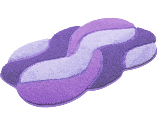 Fialový kúpeľňový koberček s vlnitým vzorom