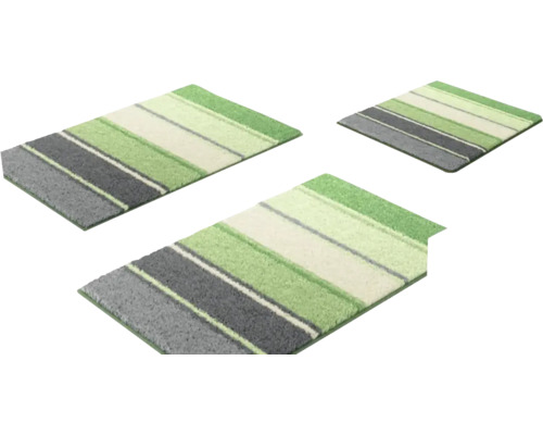 Tri pruhované kúpeľňové koberce