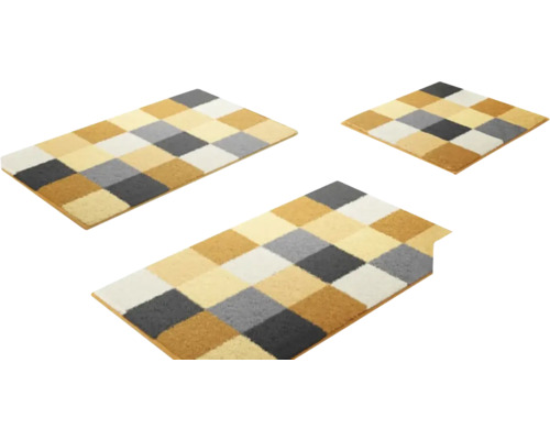 Tri koberce so šachovnicovým vzorom