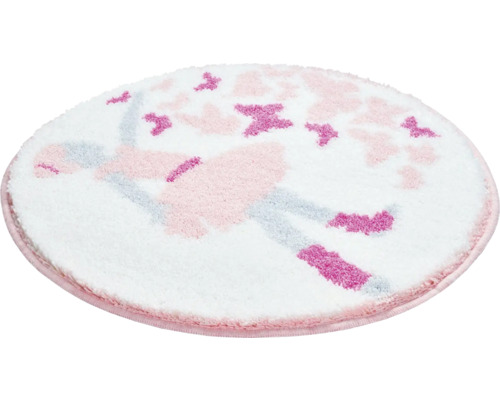 Kruhový kúpeľňový koberec s motívom baletky