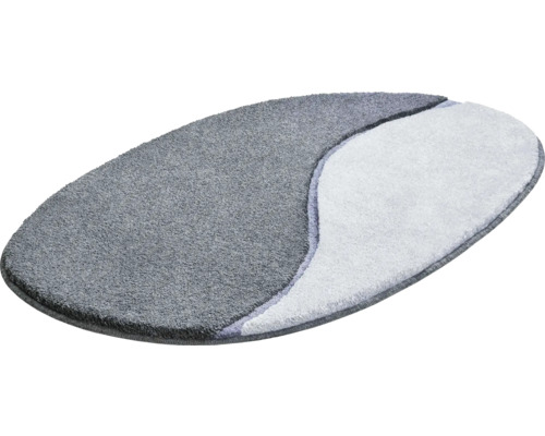 Sivá kúpeľňová predložka oválneho tvaru