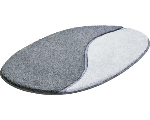 Oválny kúpeľňový koberec s dvoma rôznymi povrchmi